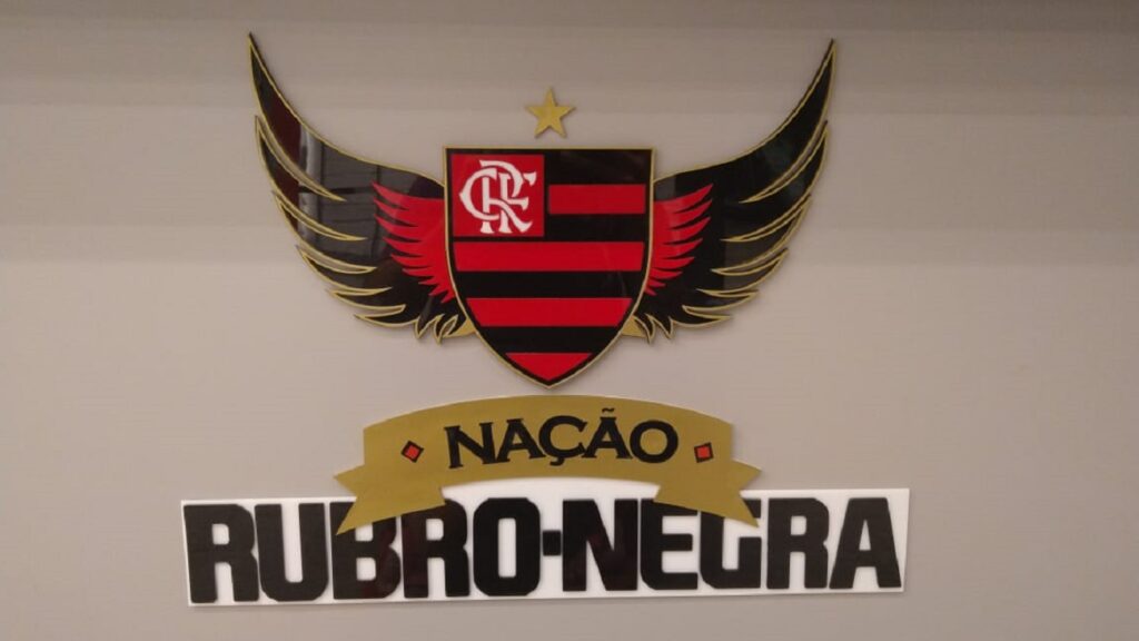 Letreiros: Todo em acrílico para balcão de recepção - Nação Rubro Negra
