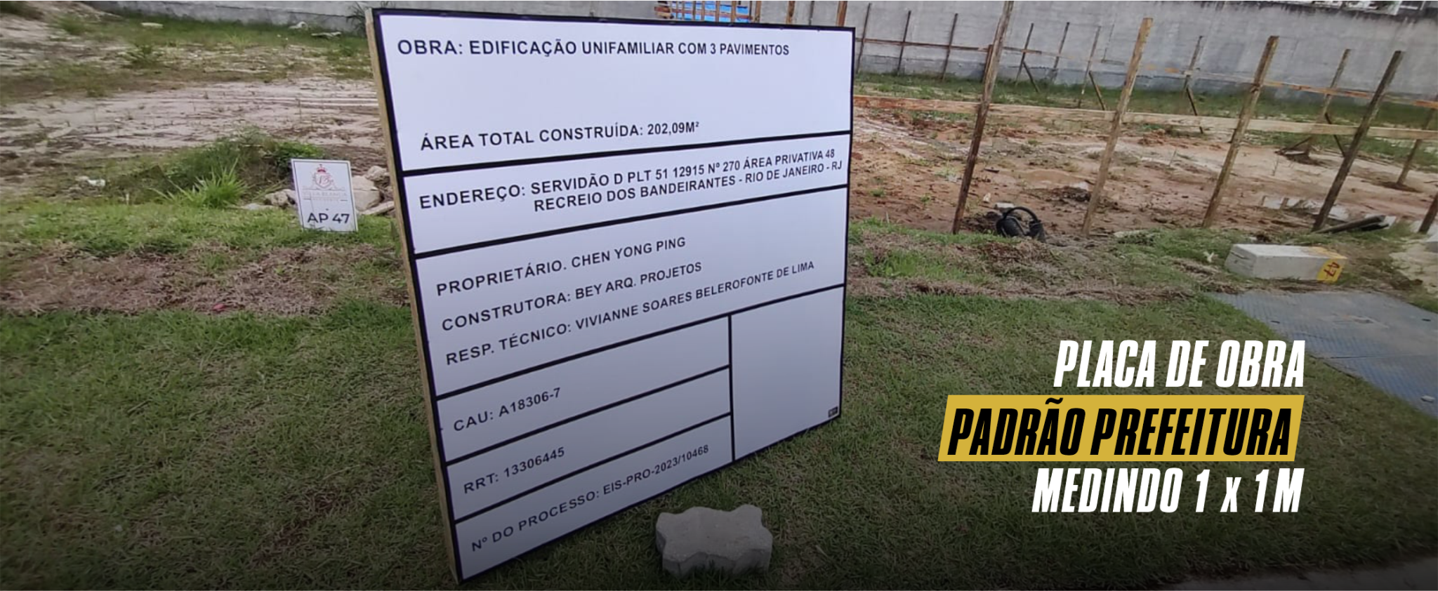 Placas de obra padrão prefeitura