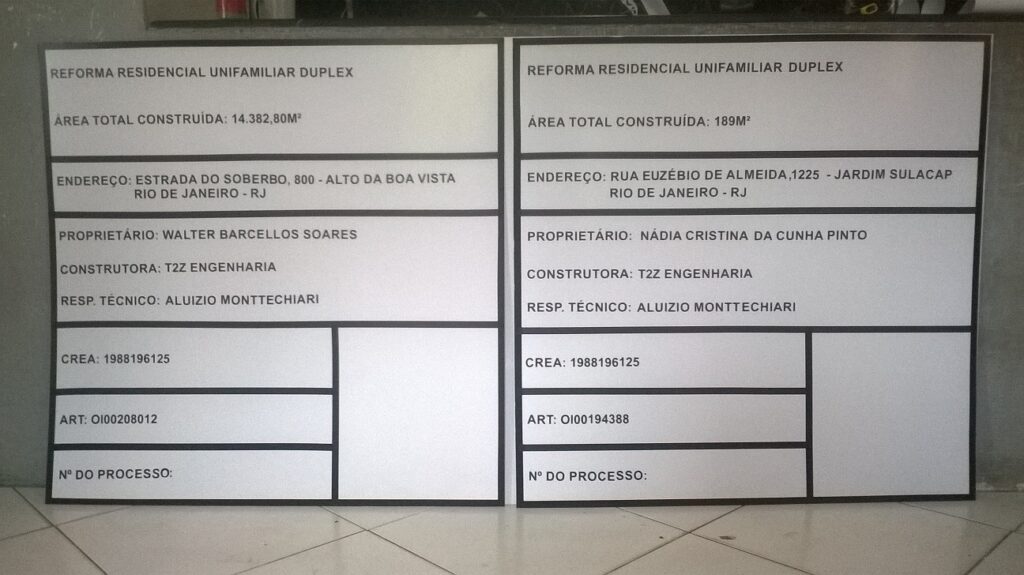 Placas de obra padrão prefeitura